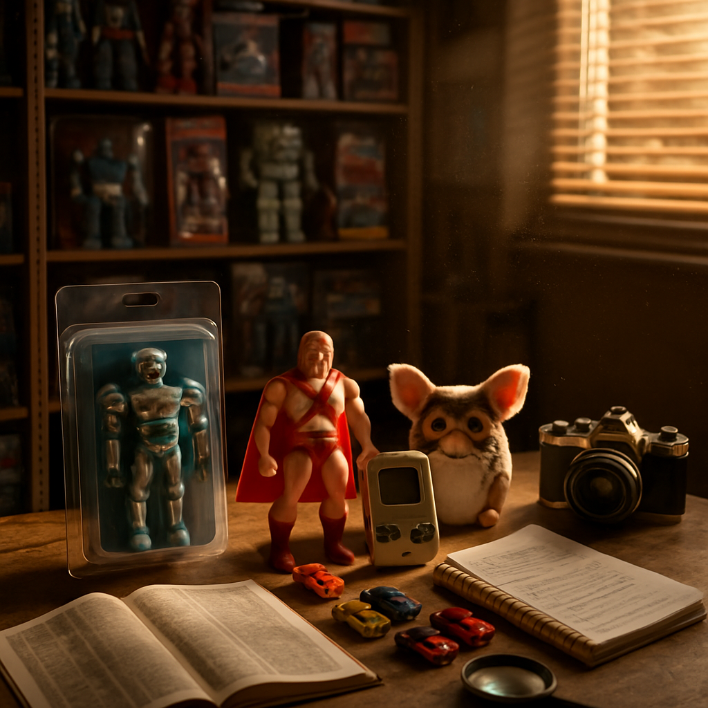 Support image showing retro action figures and packaging